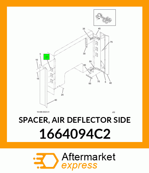 SPACER, AIR DEFLECTOR SIDE 1664094C2