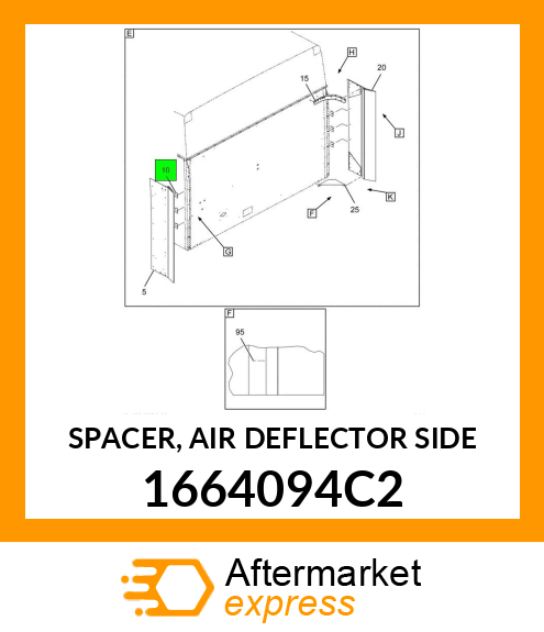 SPACER, AIR DEFLECTOR SIDE 1664094C2