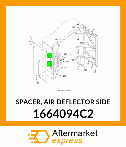 SPACER, AIR DEFLECTOR SIDE 1664094C2