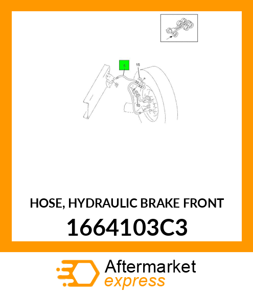 HOSE, HYDRAULIC BRAKE FRONT 1664103C3