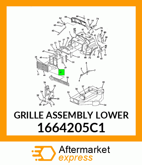 GRILLE ASSEMBLY LOWER 1664205C1