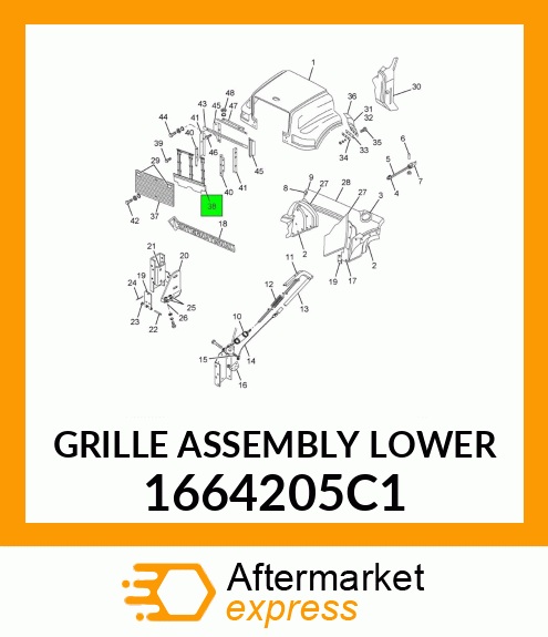 GRILLE ASSEMBLY LOWER 1664205C1