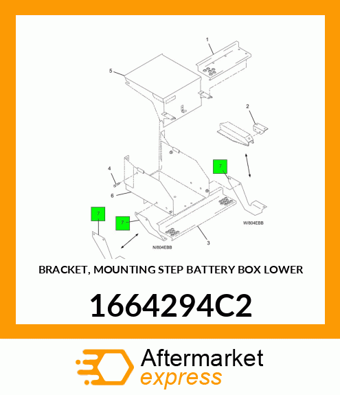 BRACKET, MOUNTING STEP BATTERY BOX LOWER 1664294C2