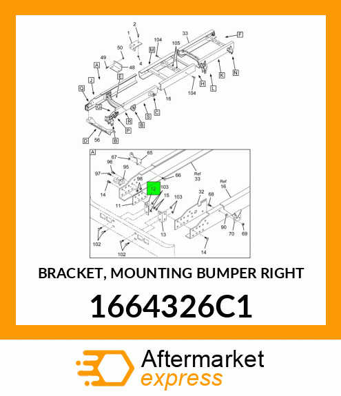 BRACKET, MOUNTING BUMPER RIGHT 1664326C1