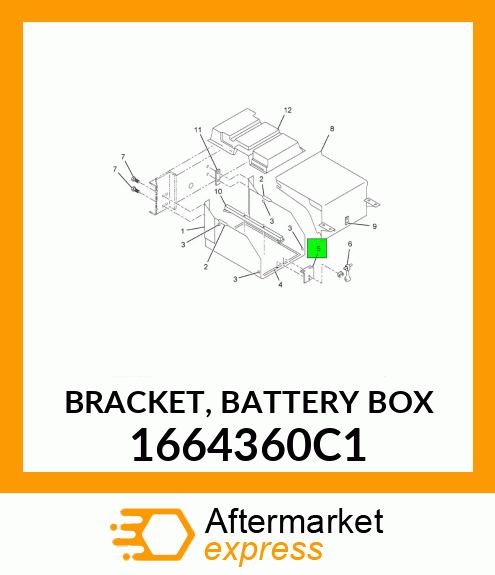 BRACKET, BATTERY BOX 1664360C1