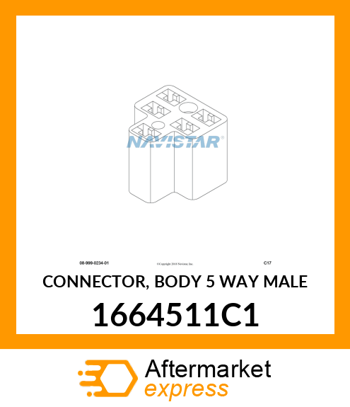 CONNECTOR, BODY 5 WAY MALE 1664511C1