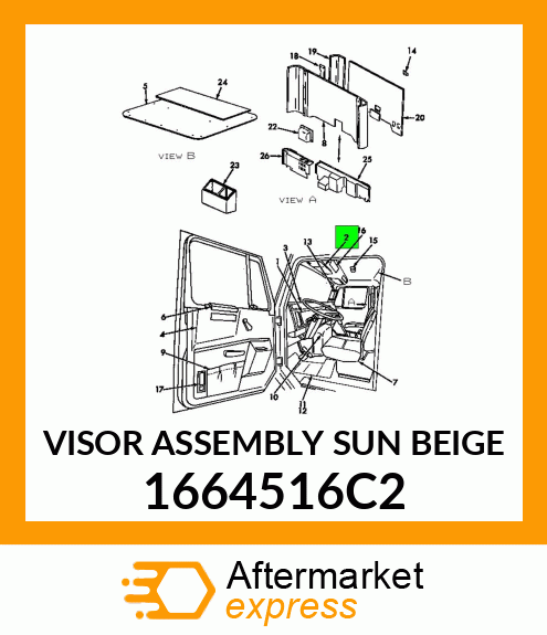 VISOR ASSEMBLY SUN BEIGE 1664516C2