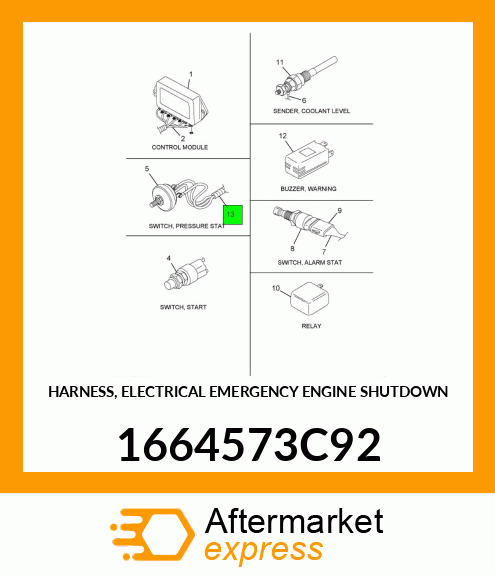 HARNESS, ELECTRICAL EMERGENCY ENGINE SHUTDOWN 1664573C92