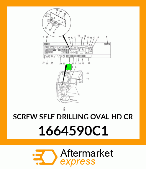 SCREW SELF DRILLING OVAL HD CR 1664590C1