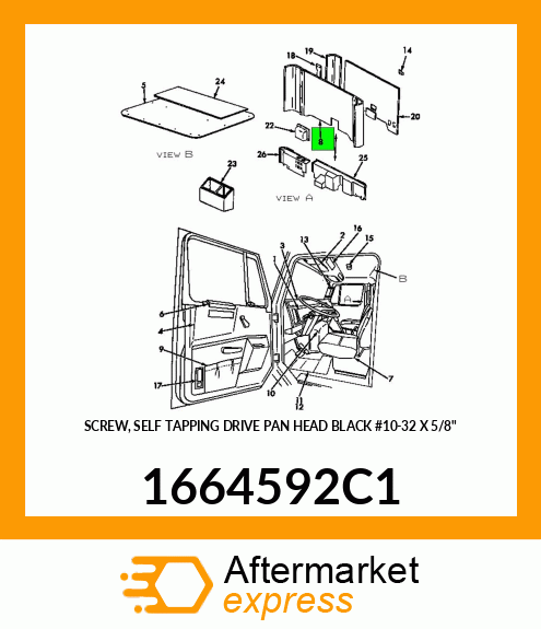 SCREW, SELF TAPPING DRIVE PAN HEAD BLACK #10-32 X 5/8" 1664592C1