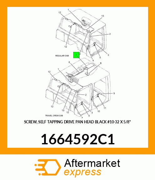 SCREW, SELF TAPPING DRIVE PAN HEAD BLACK #10-32 X 5/8" 1664592C1