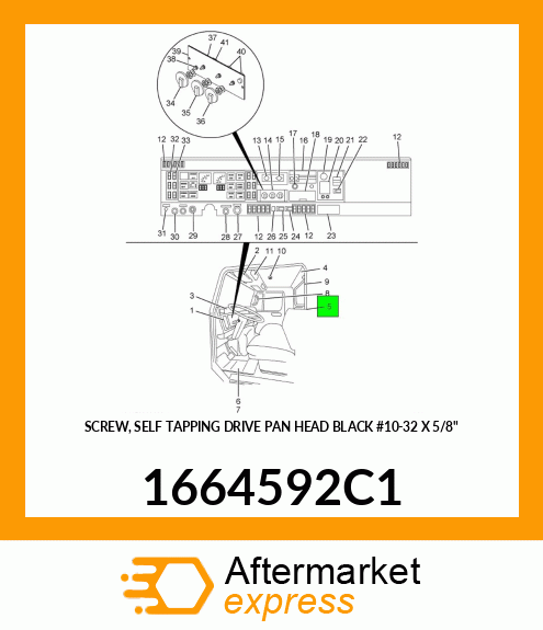 SCREW, SELF TAPPING DRIVE PAN HEAD BLACK #10-32 X 5/8" 1664592C1