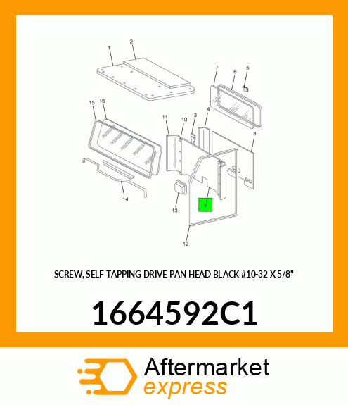 SCREW, SELF TAPPING DRIVE PAN HEAD BLACK #10-32 X 5/8" 1664592C1