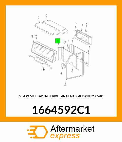 SCREW, SELF TAPPING DRIVE PAN HEAD BLACK #10-32 X 5/8" 1664592C1