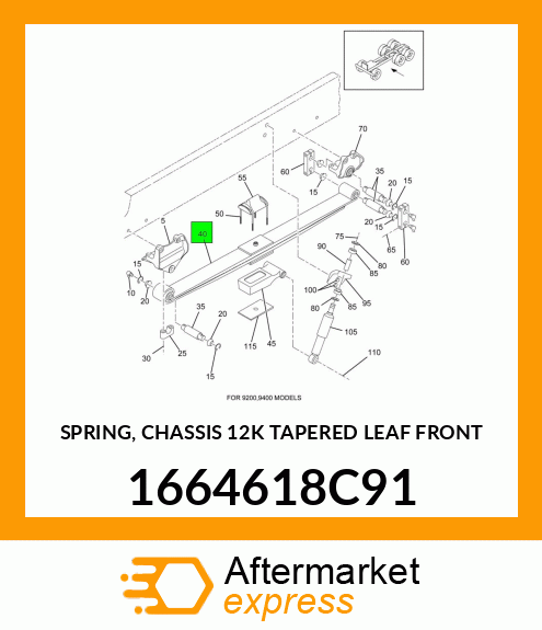 SPRING, CHASSIS 12K TAPERED LEAF FRONT 1664618C91