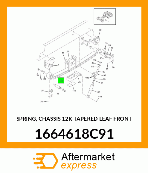 SPRING, CHASSIS 12K TAPERED LEAF FRONT 1664618C91