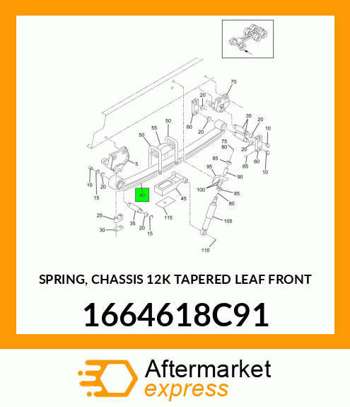 SPRING, CHASSIS 12K TAPERED LEAF FRONT 1664618C91