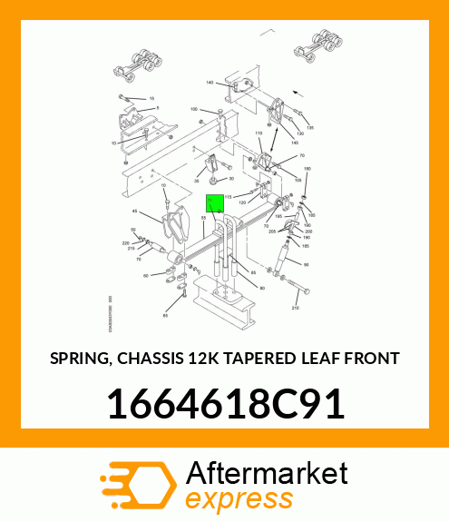 SPRING, CHASSIS 12K TAPERED LEAF FRONT 1664618C91