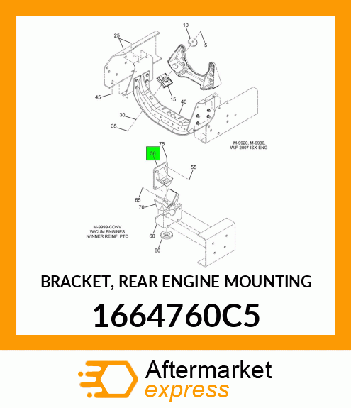 BRACKET, REAR ENGINE MOUNTING 1664760C5