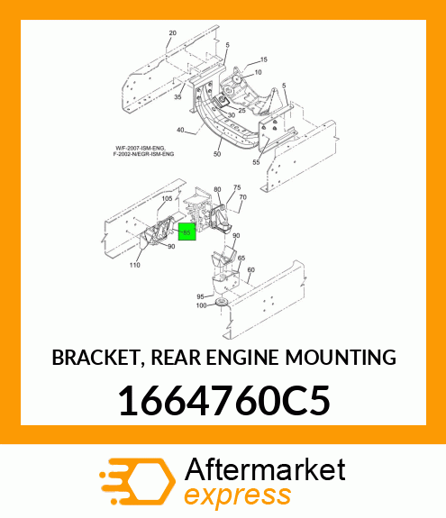 BRACKET, REAR ENGINE MOUNTING 1664760C5