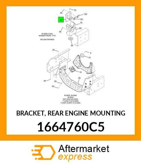 BRACKET, REAR ENGINE MOUNTING 1664760C5