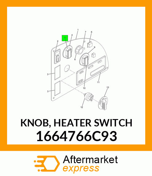 KNOB, HEATER SWITCH 1664766C93