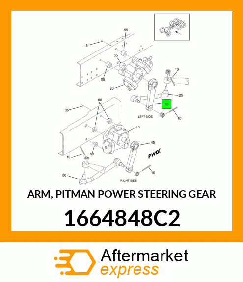 ARM, PITMAN POWER STEERING GEAR 1664848C2