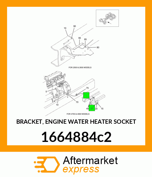 BRACKET, ENGINE WATER HEATER SOCKET 1664884c2