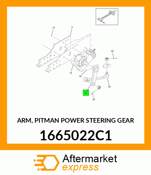 ARM, PITMAN POWER STEERING GEAR 1665022C1