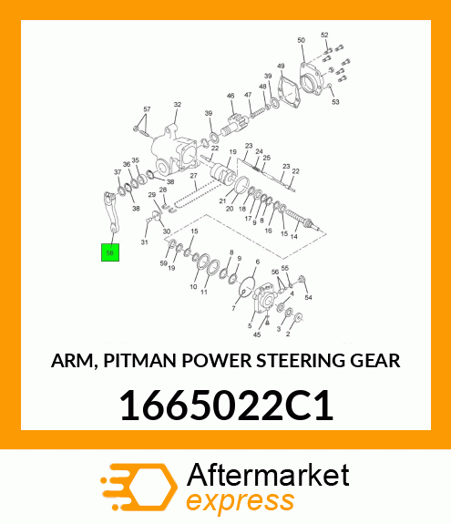 ARM, PITMAN POWER STEERING GEAR 1665022C1