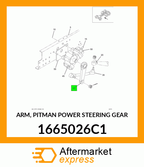 ARM, PITMAN POWER STEERING GEAR 1665026C1