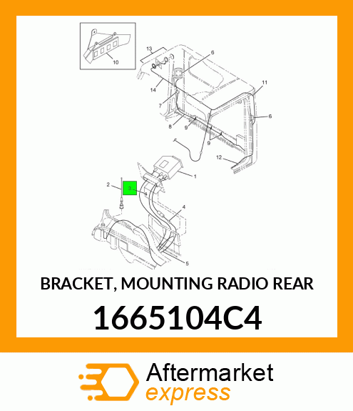 BRACKET, MOUNTING RADIO REAR 1665104C4