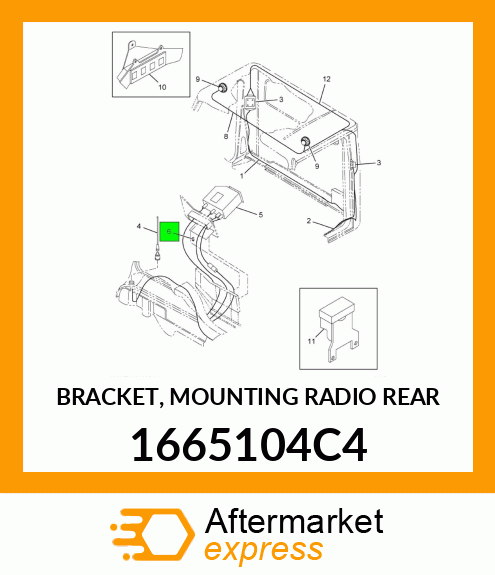 BRACKET, MOUNTING RADIO REAR 1665104C4