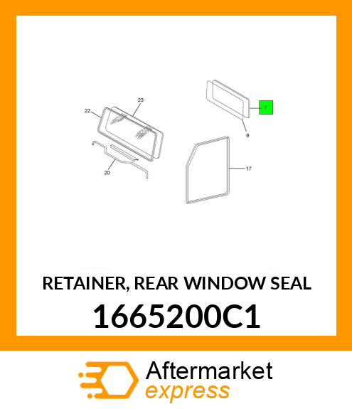 RETAINER, REAR WINDOW SEAL 1665200C1