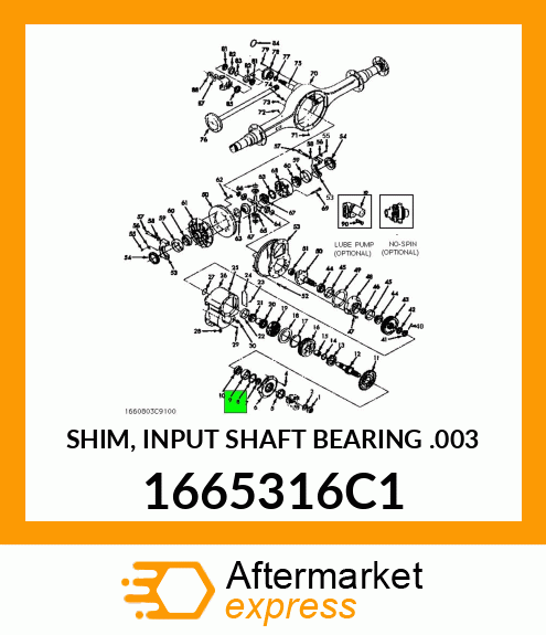 SHIM, INPUT SHAFT BEARING .003" 1665316C1