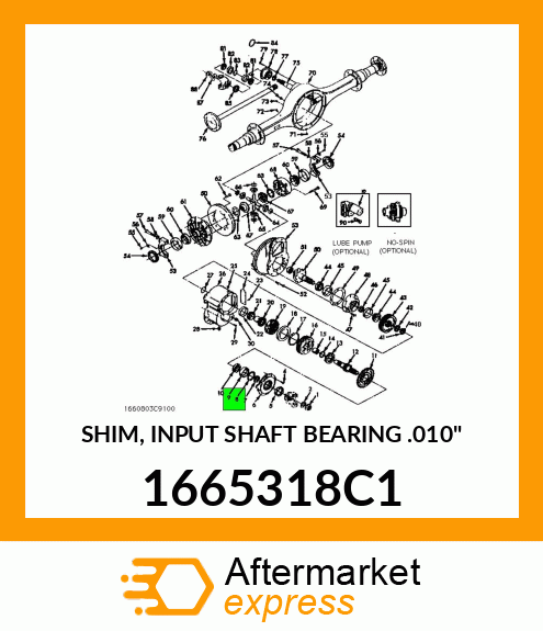 SHIM, INPUT SHAFT BEARING .010" 1665318C1