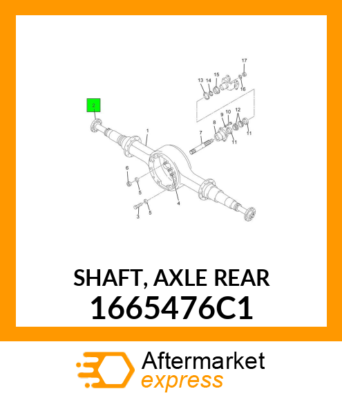 SHAFT, AXLE REAR 1665476C1