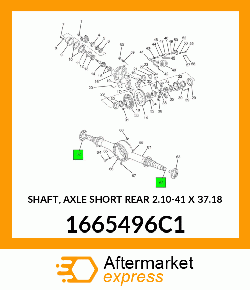 SHAFT, AXLE SHORT REAR 2.10-41 X 37.18 1665496C1