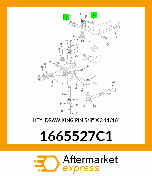 KEY, DRAW KING PIN 5/8" X 3 11/16" 1665527C1