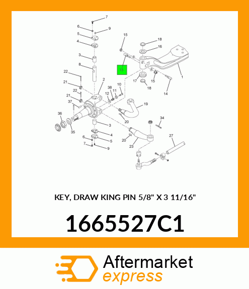 KEY, DRAW KING PIN 5/8" X 3 11/16" 1665527C1