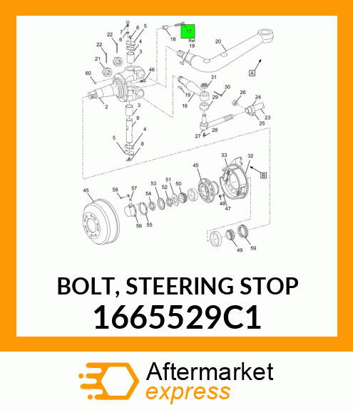 BOLT, STEERING STOP 1665529C1