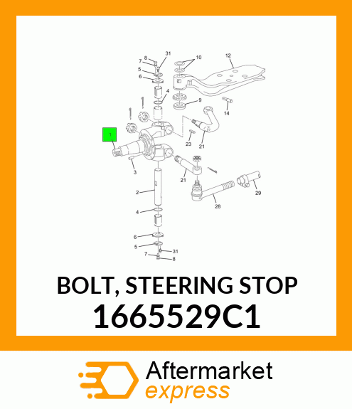 BOLT, STEERING STOP 1665529C1