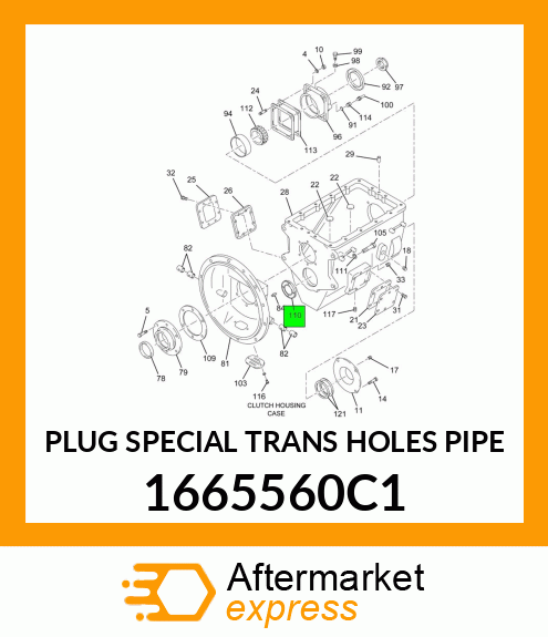 PLUG SPECIAL TRANS HOLES PIPE 1665560C1