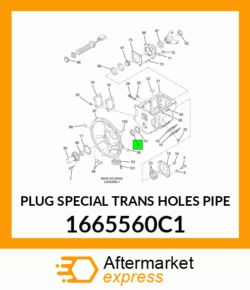 PLUG SPECIAL TRANS HOLES PIPE 1665560C1