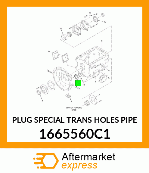 PLUG SPECIAL TRANS HOLES PIPE 1665560C1