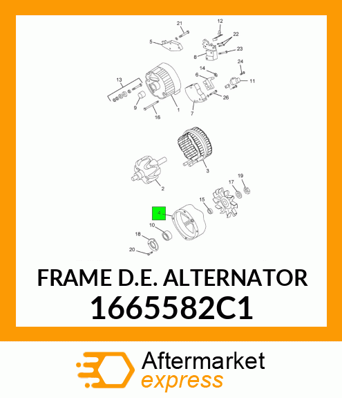 FRAME D.E. ALTERNATOR 1665582C1