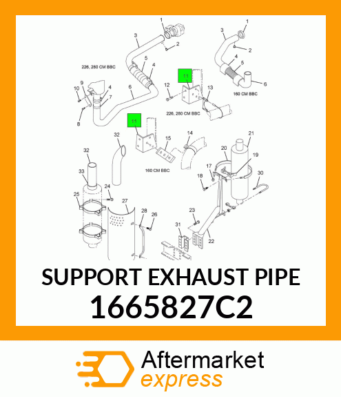 SUPPORT EXHAUST PIPE 1665827C2