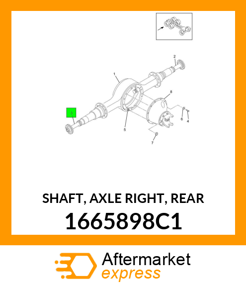 SHAFT, AXLE RIGHT, REAR 1665898C1