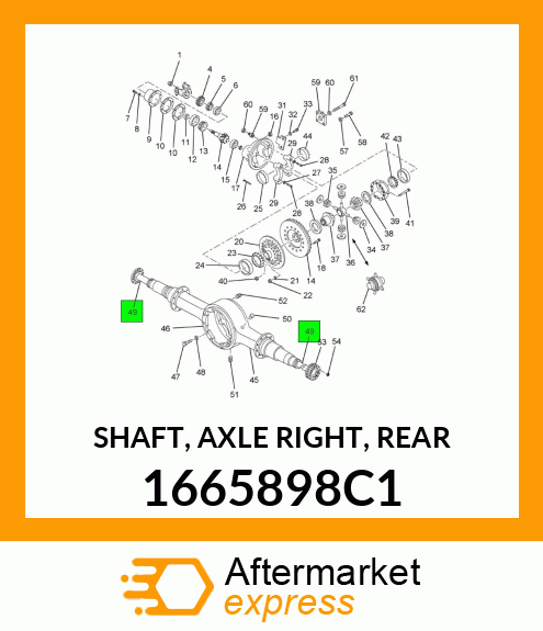 SHAFT, AXLE RIGHT, REAR 1665898C1