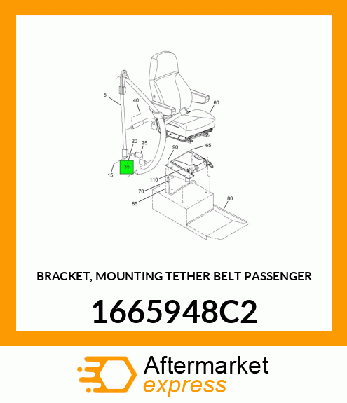 BRACKET, MOUNTING TETHER BELT PASSENGER 1665948C2